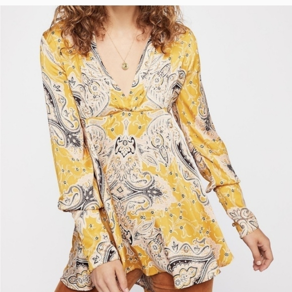 Free People paisley tunic dress size xs